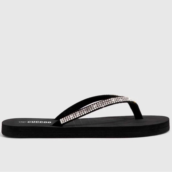 Rhinestone Detail Cushion Flip Flops, NWT - Picture 7 of 7